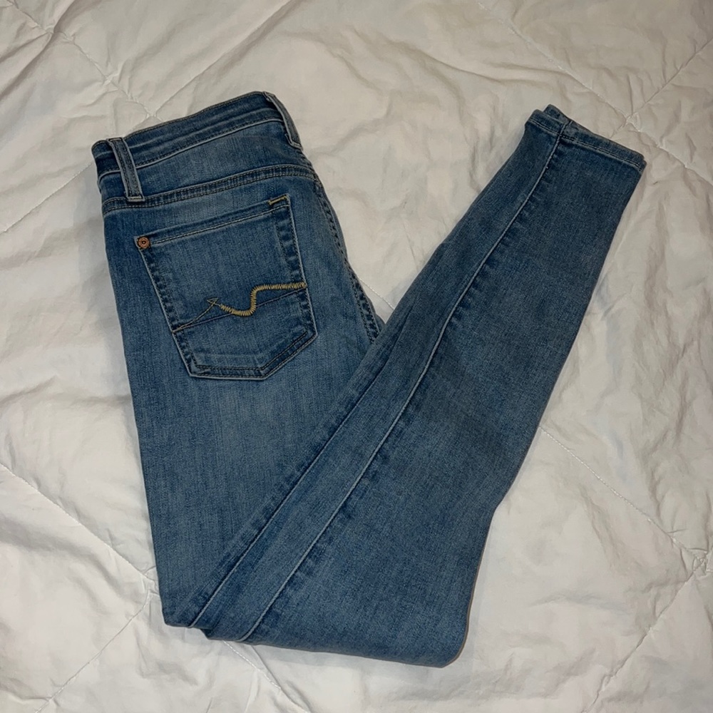 7 for all mankind gwenevere light wash skinny jeans